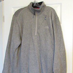 THE NORTH FACE Unique Gray Quarter Zip Knit Shirt Fleece Inside Size XL